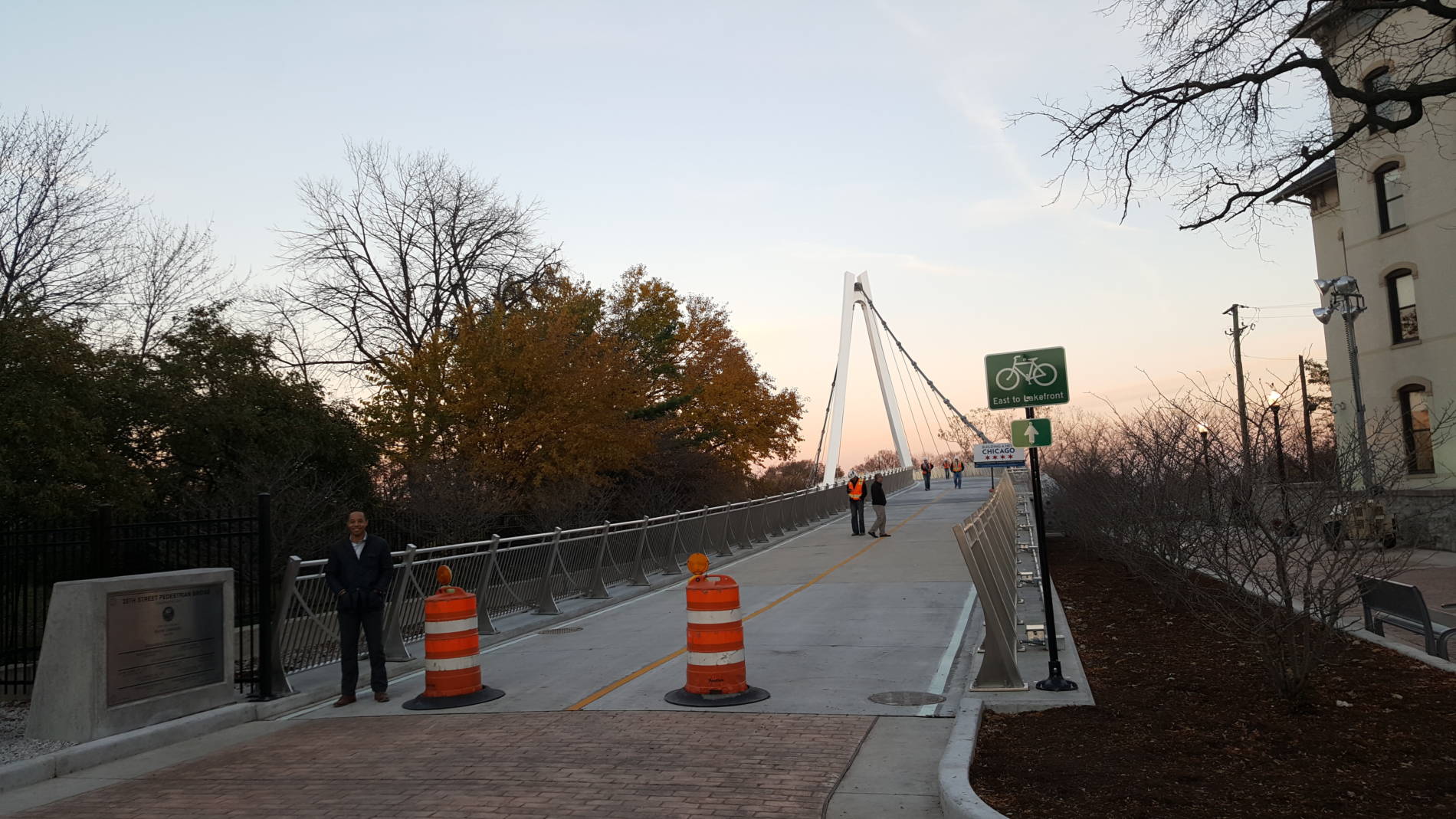 Suspension Bridge That Soars Over Lake Shore Drive At 35th Street Opens
